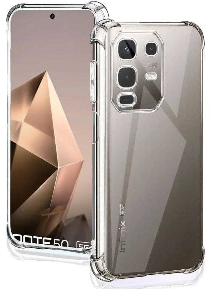 غطاء حماية كامل للكاميرا من السيليكون مع حواف TPU شفافة ناعمة، وزوايا معززة، لهاتف Infinix Note 50S - Image 1